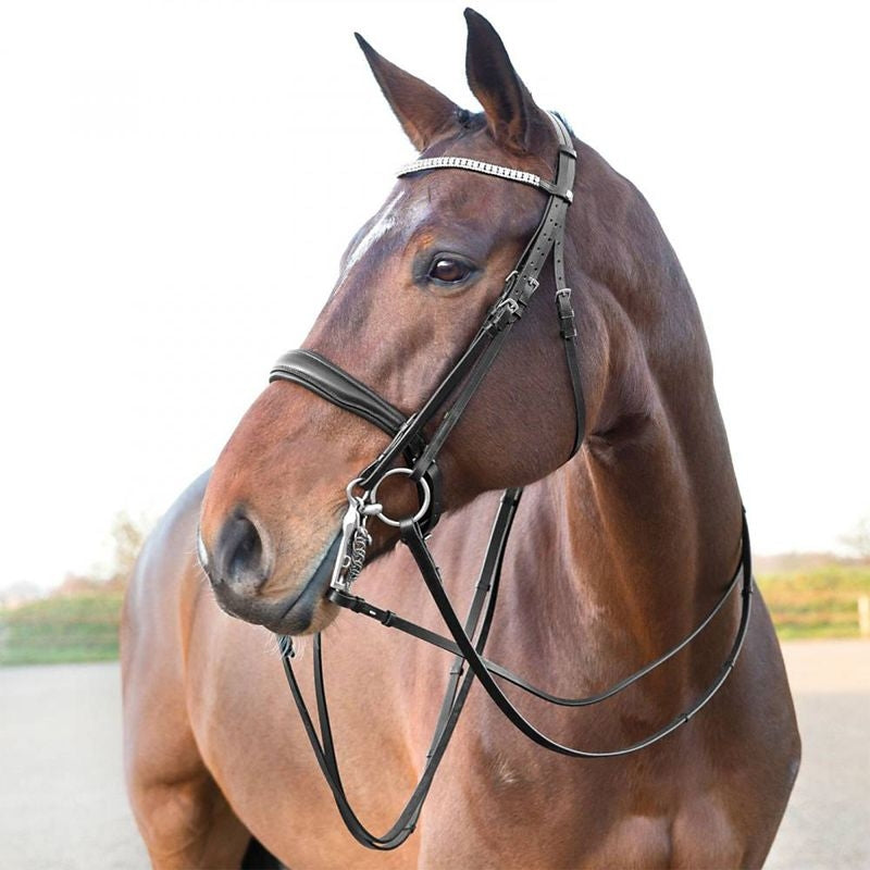 half D.A. Brand Premium Black English Reins Horse Rubber Grips Tack w
