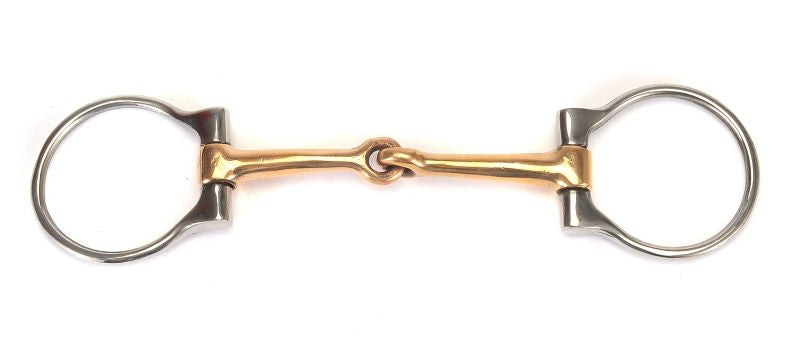 Mors Cuivré Snaffle Bit Deux Anneaux Double Brisure Canon De 13 Mm