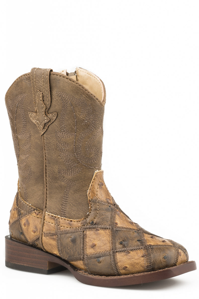 Roper Toddler Bird Blocks Square Toe Boots