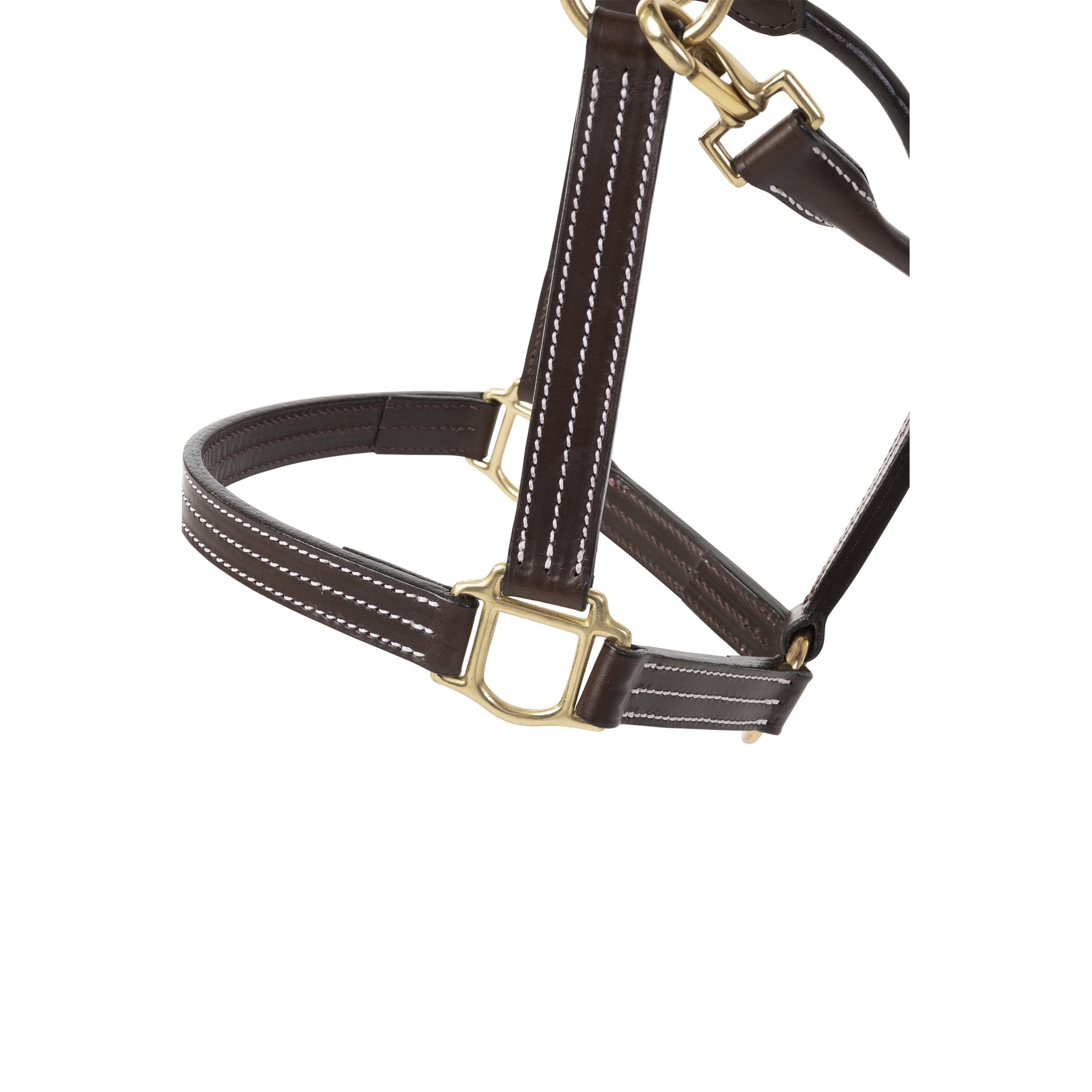 Huntley Leather Triple Stitch Halter with snap Full H