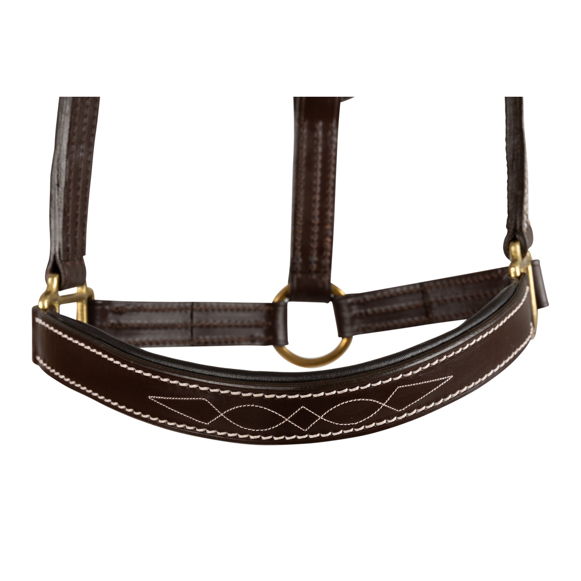 Huntley Fancy StitchLeather Pad Halter Full Havana