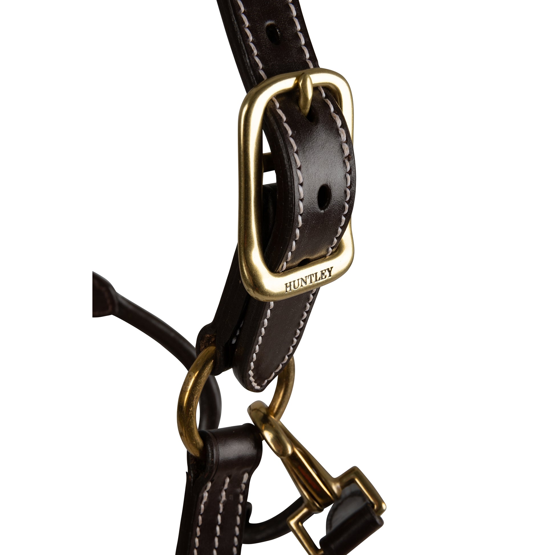 Huntley Fancy StitchLeather Pad Halter Full Havana