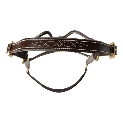 Huntley Fancy StitchLeather Pad Halter Full Havana