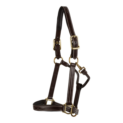 Huntley Fancy StitchLeather Pad Halter Full Havana