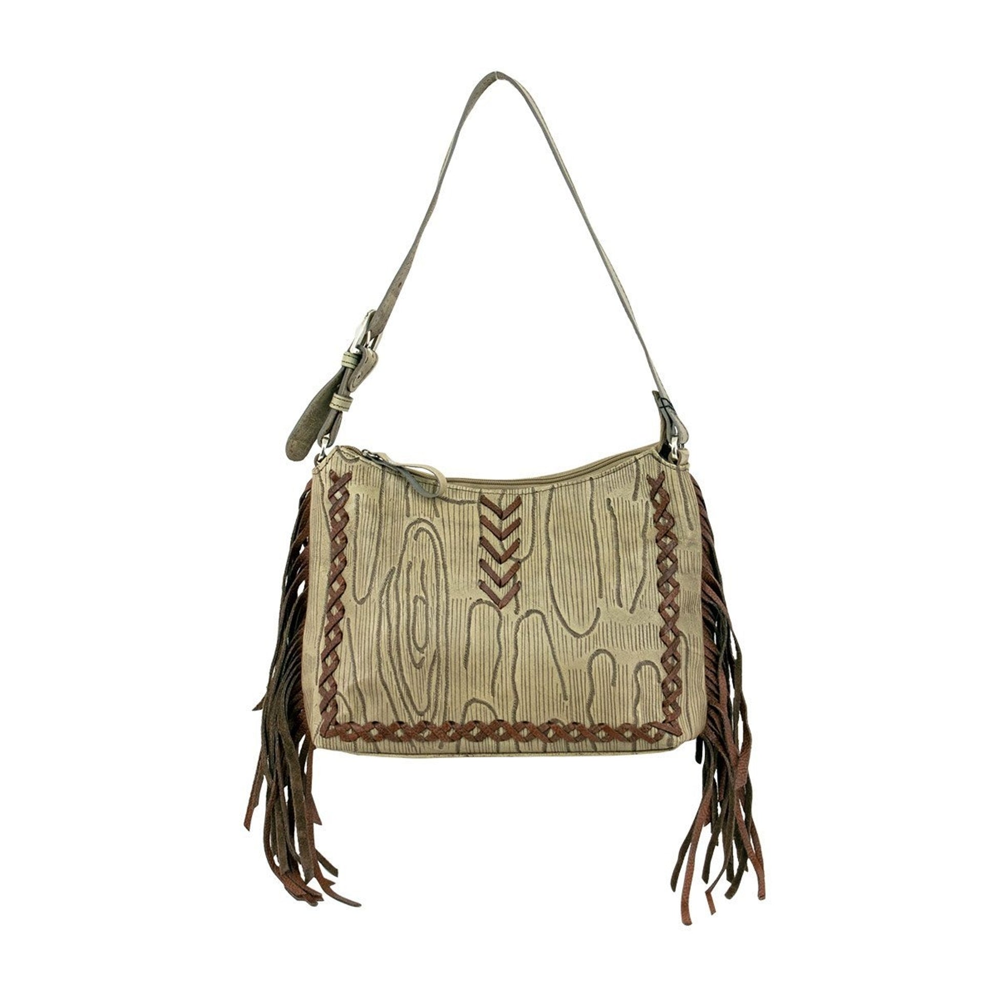 American West Driftwood Zip Top Shoulder Bag