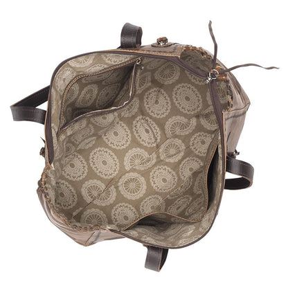American West Navajo Soul Zip Top Tote With Secret Compartment