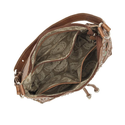American West Lady Lace Zip-Top Everyday Hobo With 2 Side Pockets