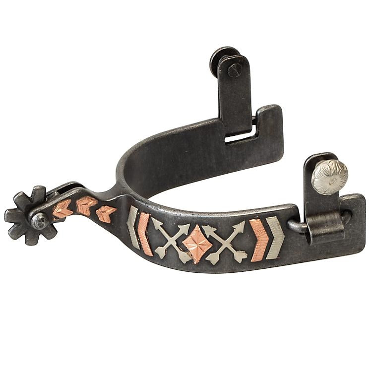 Weaver Leather Mens Black Multi Arrow Cross Spurs
