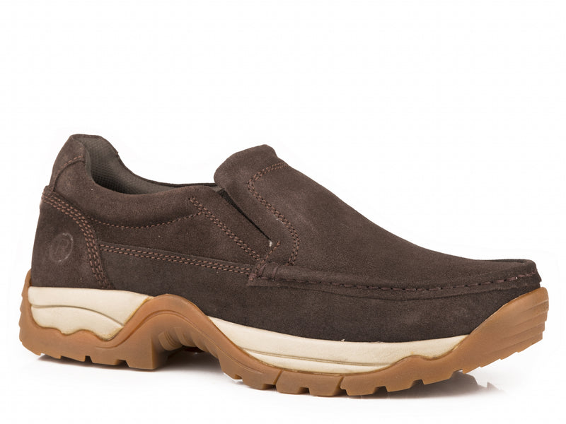 Roper Mens Leather Mock Toe Slip-On Shoes