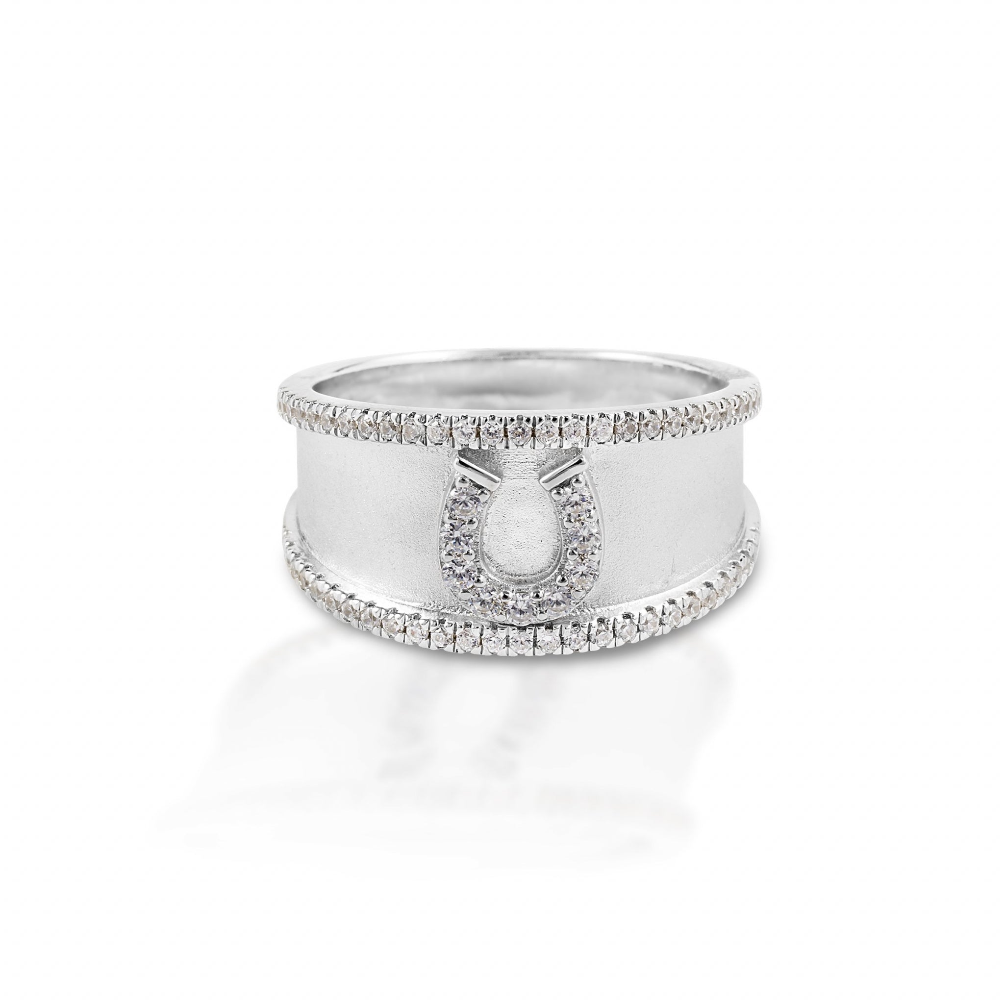 Kelly Herd Crystal Bordered Horseshoe Ring