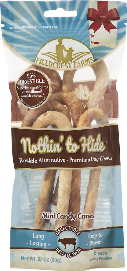 Fieldcrest Farms Nothin' To Hide Mini Candy Cane Dog Chews