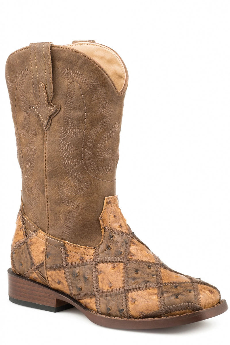 Roper Big Kids Bird Blocks Square Toe Boots