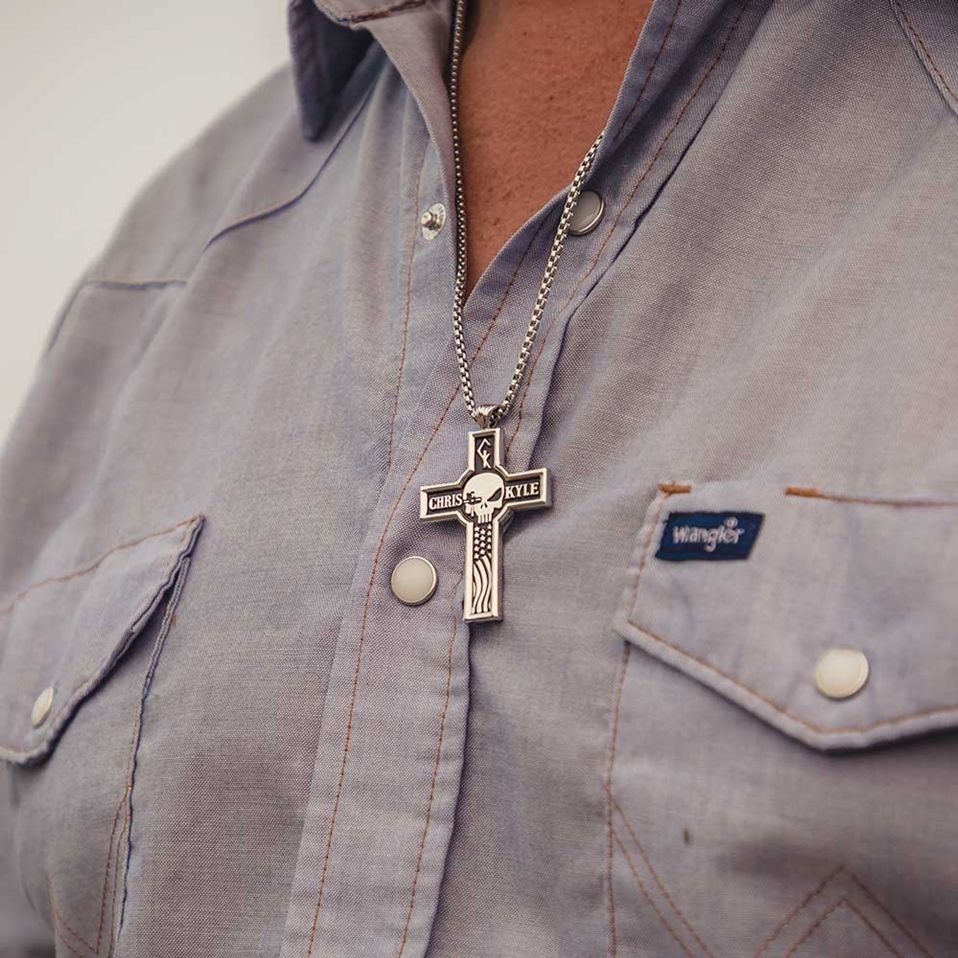 Montana Silversmiths Combat Zone Chris Kyle Cross Necklace