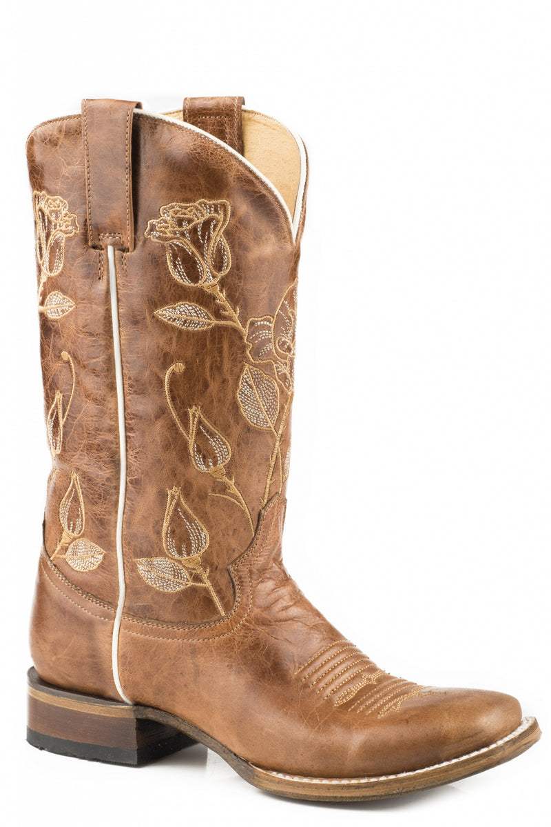 Roper Ladies Desert Rose Square Toe 11" Shaft Leather Boots