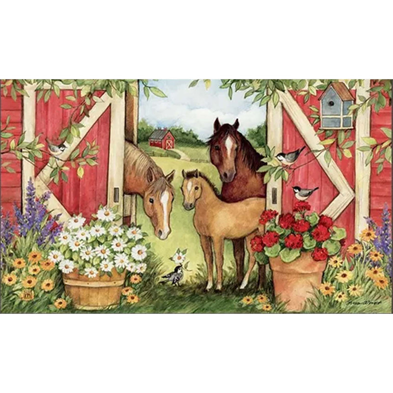 Horse Family Outdoor Mat