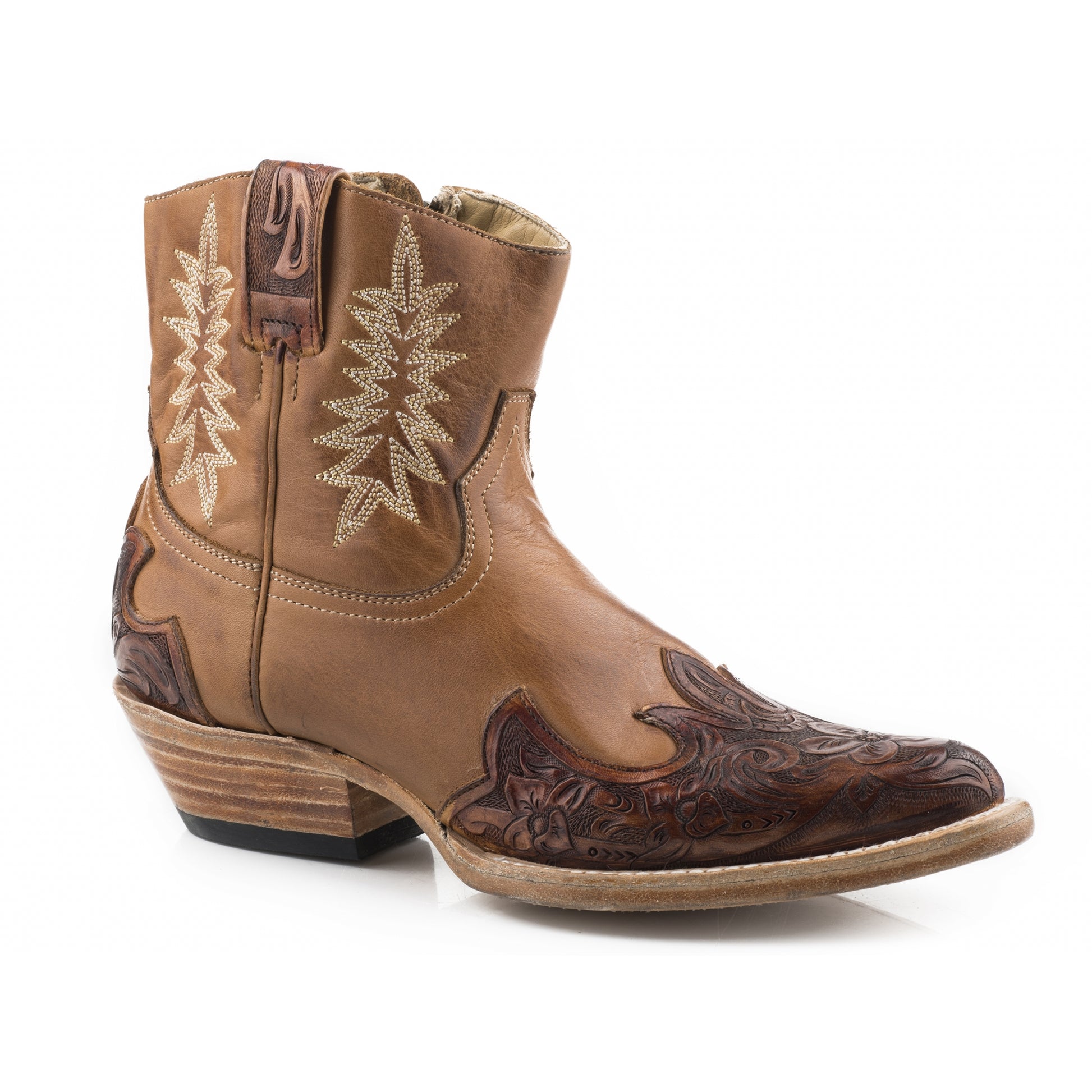 Stetson Ladies Piper Snip Toe Stacked Heel Boots