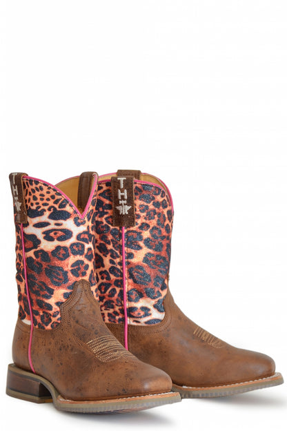 Tin Haul Big Kids Boots - Cheetah Sparkles with Cheetah Sole