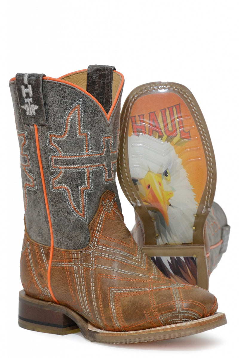 Tin Haul Big Kids Boots - Keep Me In Stitches with Eagle Sole