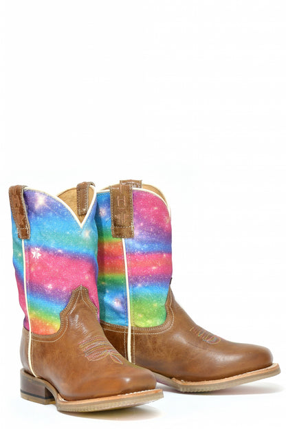 Tin Haul Big Kids Boots - Rainbow Sparkles with Be Your Own Kind of Magical Sole