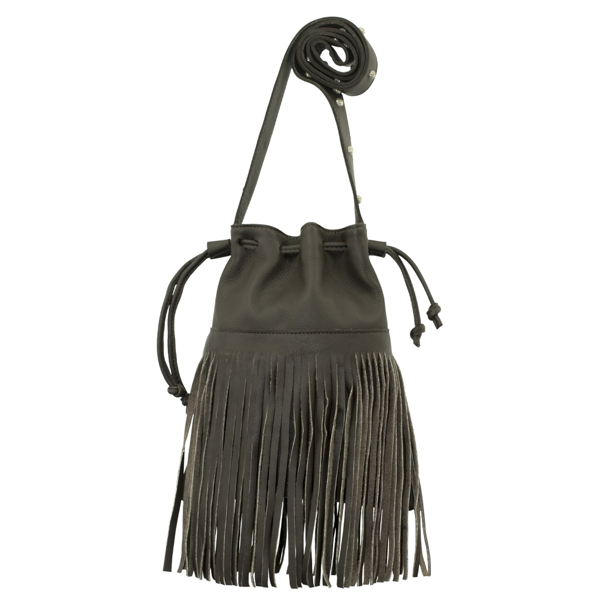 American West Fringed Cowgirl Bucket Crossbody Bag