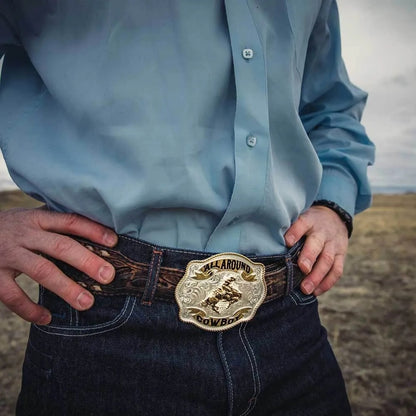 Montana Silversmiths Scalloped All Around Cowboy Belt Buckle