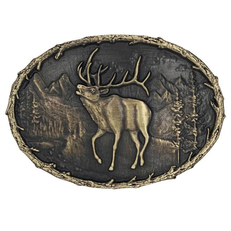 Montana Silversmiths Best of the Buglers Elk Heritage Attitude Buckle
