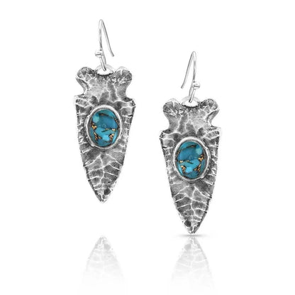 Montana Silversmiths Driving Force Turquoise Arrowhead Earrings