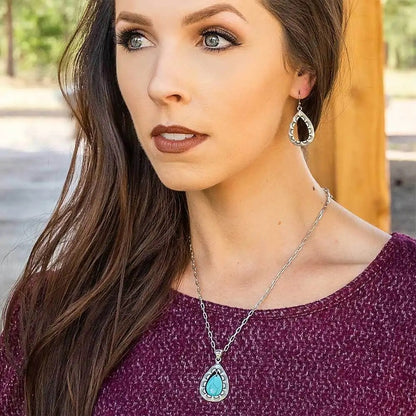 Montana Silversmiths Roadrunner Turquoise Scalloped Jewelry Set
