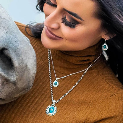 Montana Silversmiths Set in Stone Gold & Turquoise Necklace