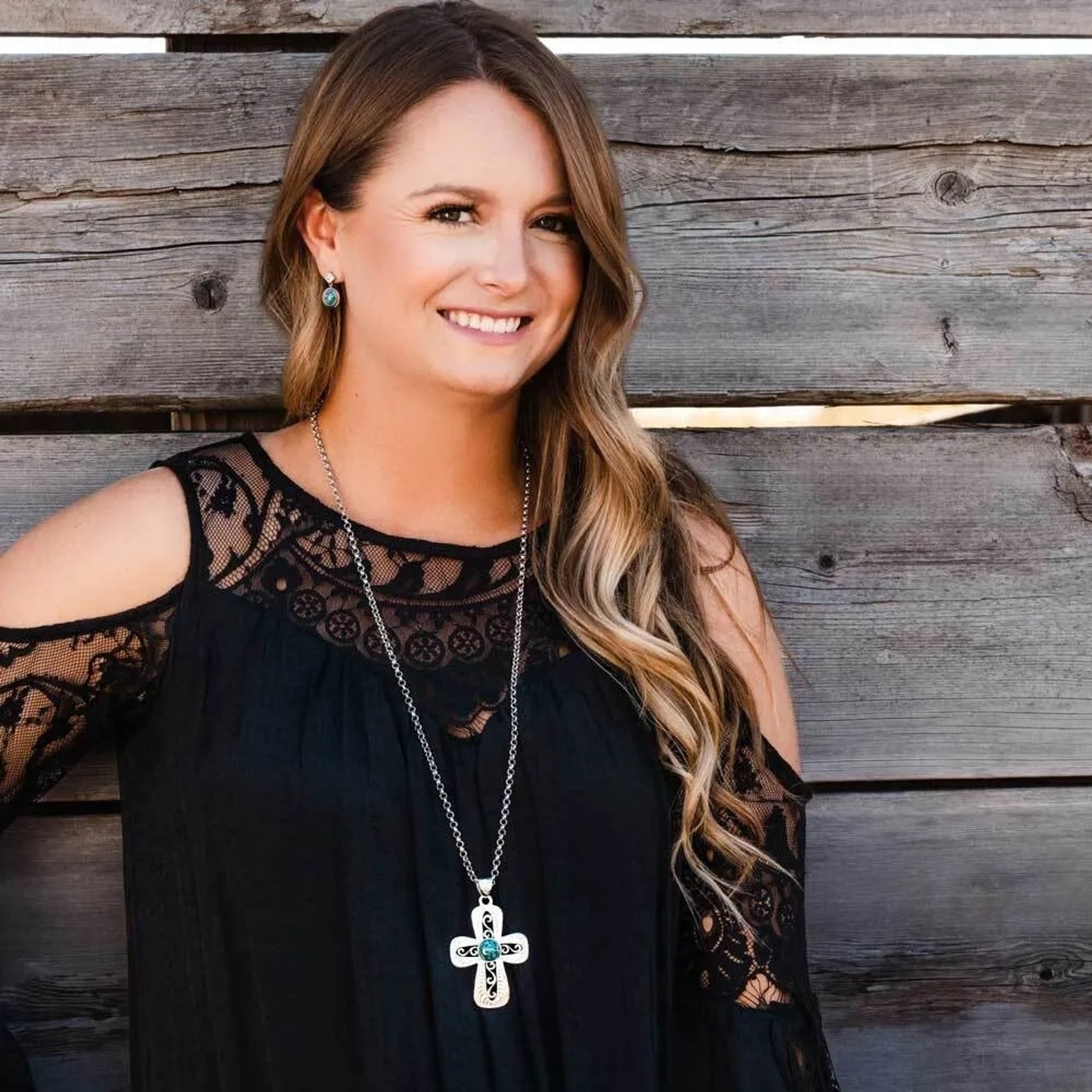 Montana Silversmiths Grounded in Faith Turquoise Cross Necklace
