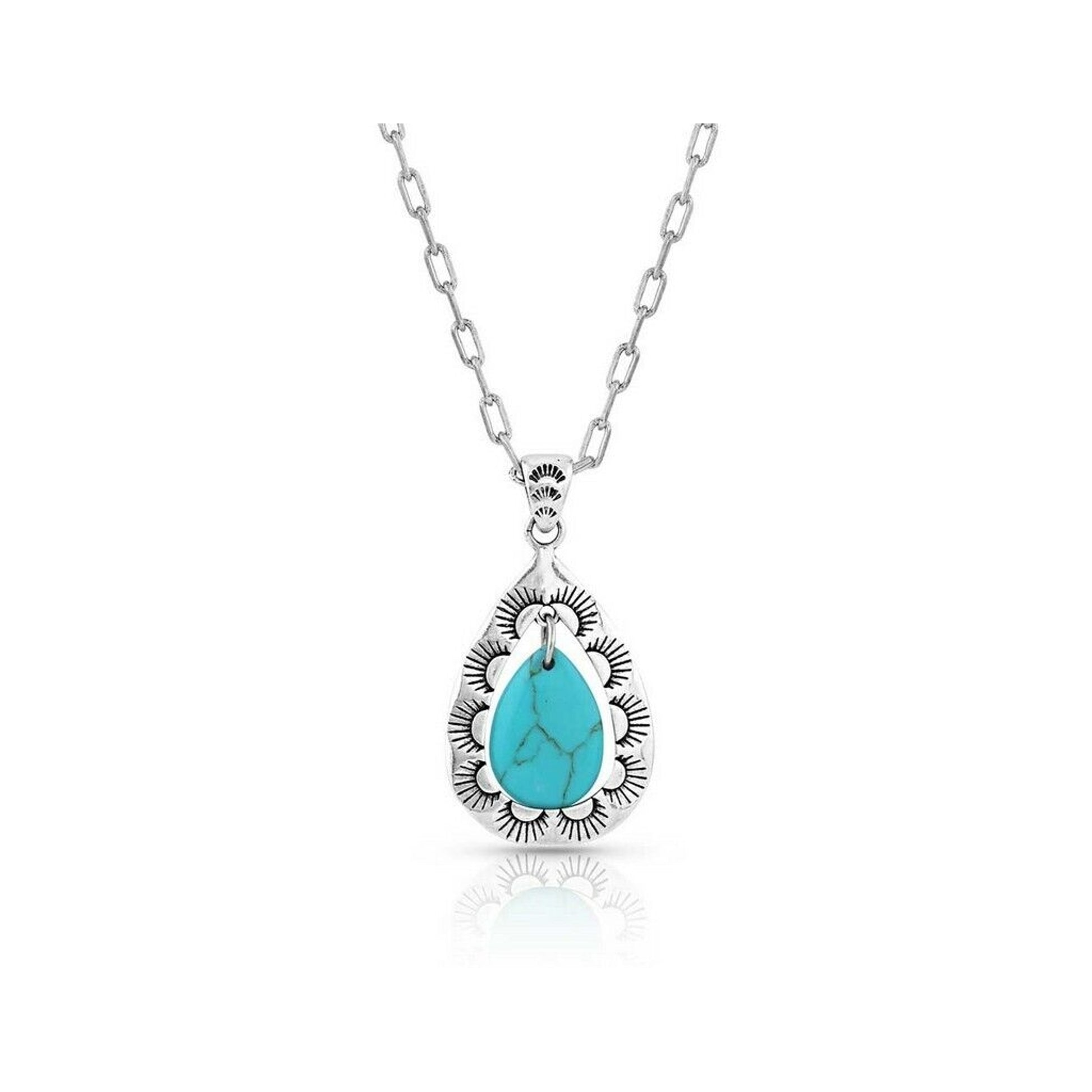 Montana Silversmiths Roadrunner Turquoise Scalloped Necklace