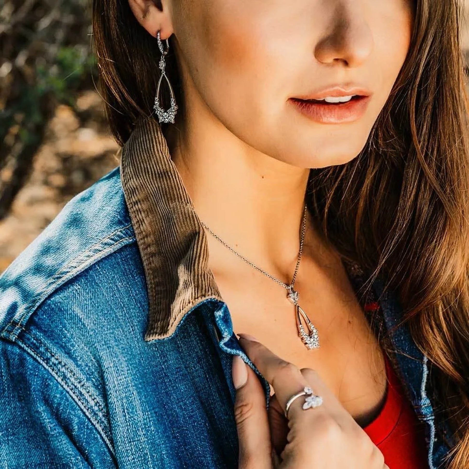 Montana Silversmiths Teardrop Masquerade Crystal Necklace