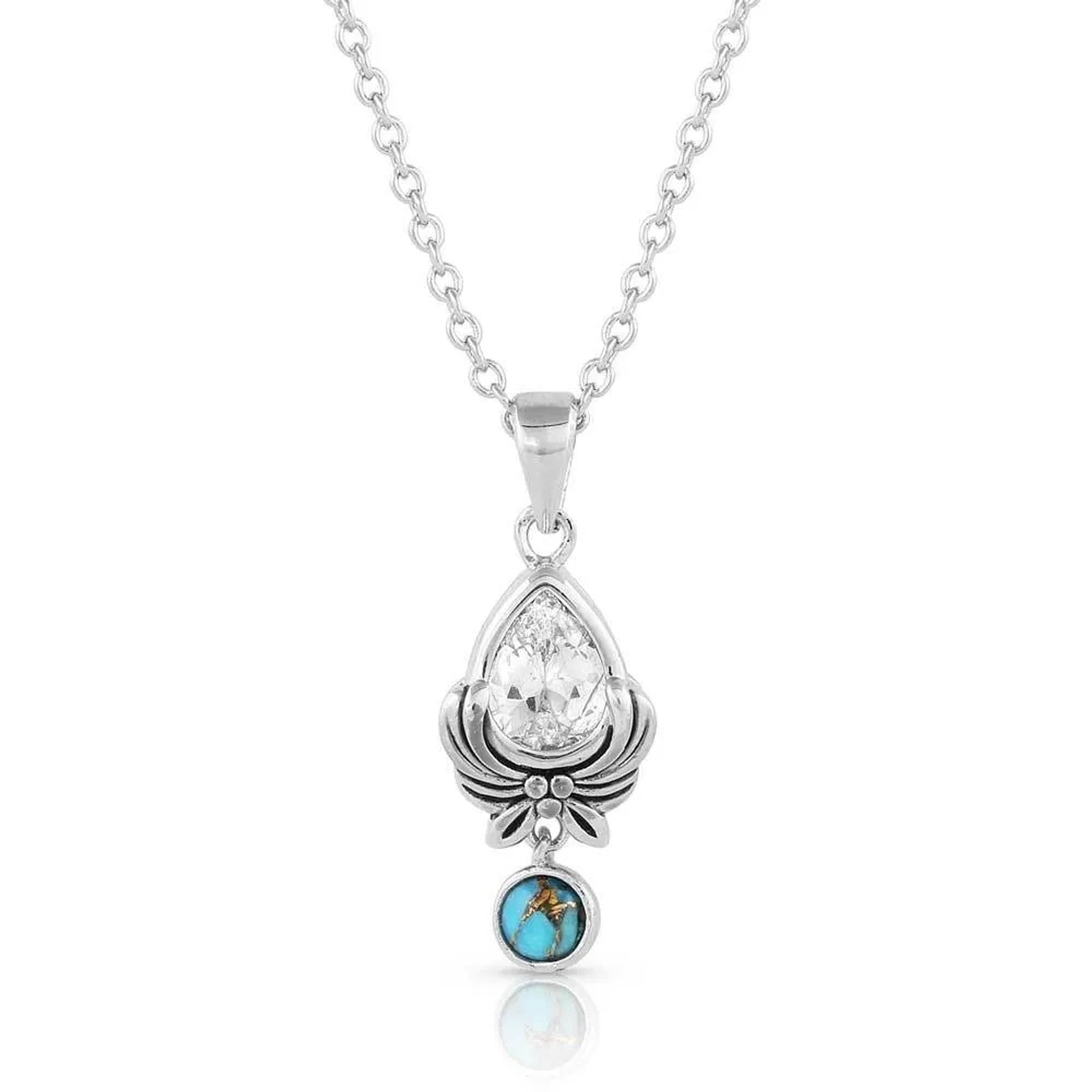 Montana Silversmiths Western Zen Crystal Turquoise Necklace