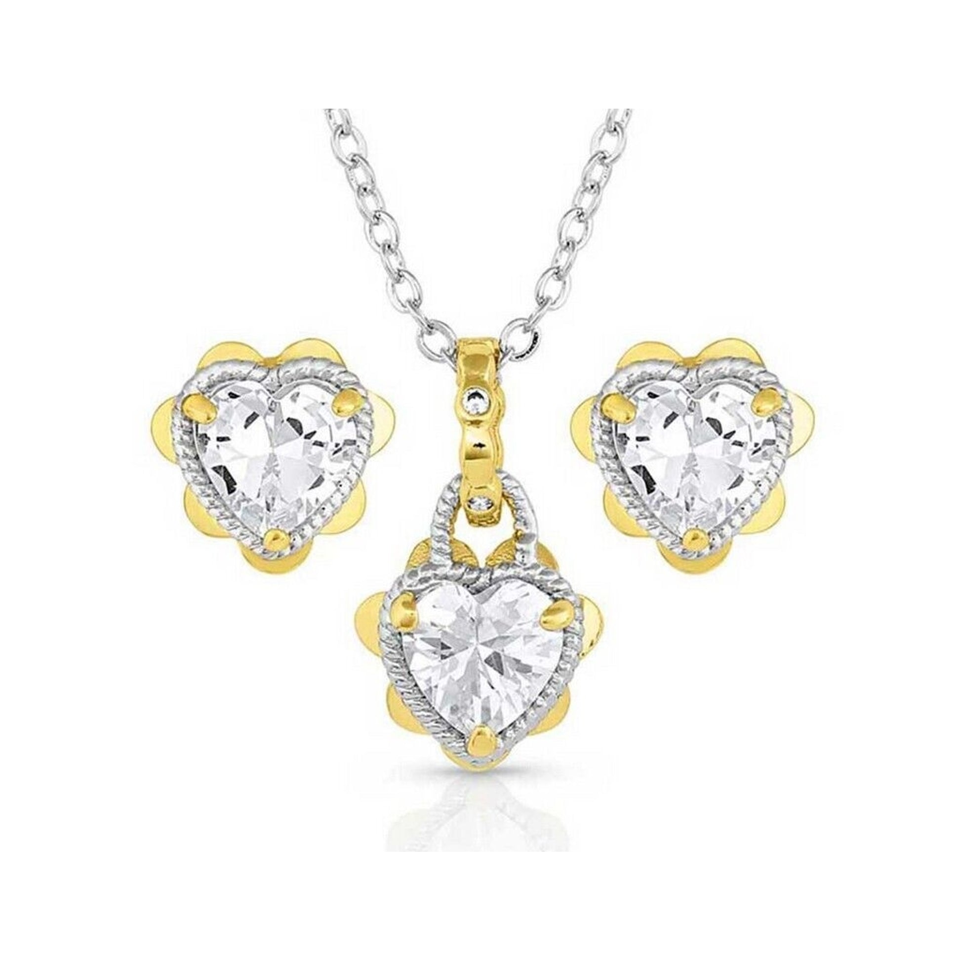 Montana Silversmiths Flowered Heart Jewelry Set