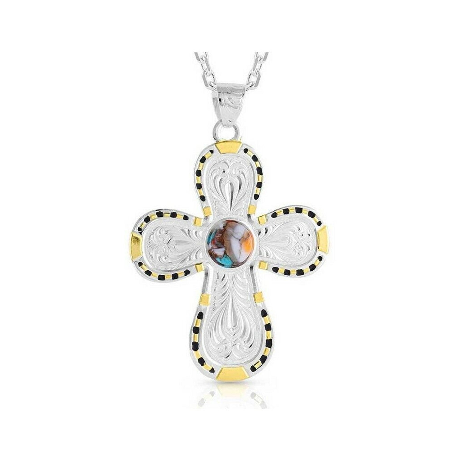 Montana Silversmiths Circle The Wagons Cross Necklace