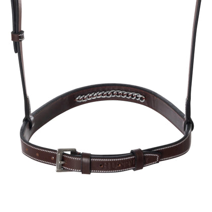 Huntley Equestrian Fancy Stitched Chain Noseband