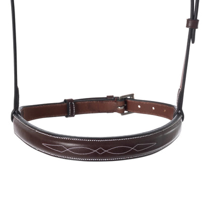 Huntley Equestrian Fancy Stitched Chain Noseband