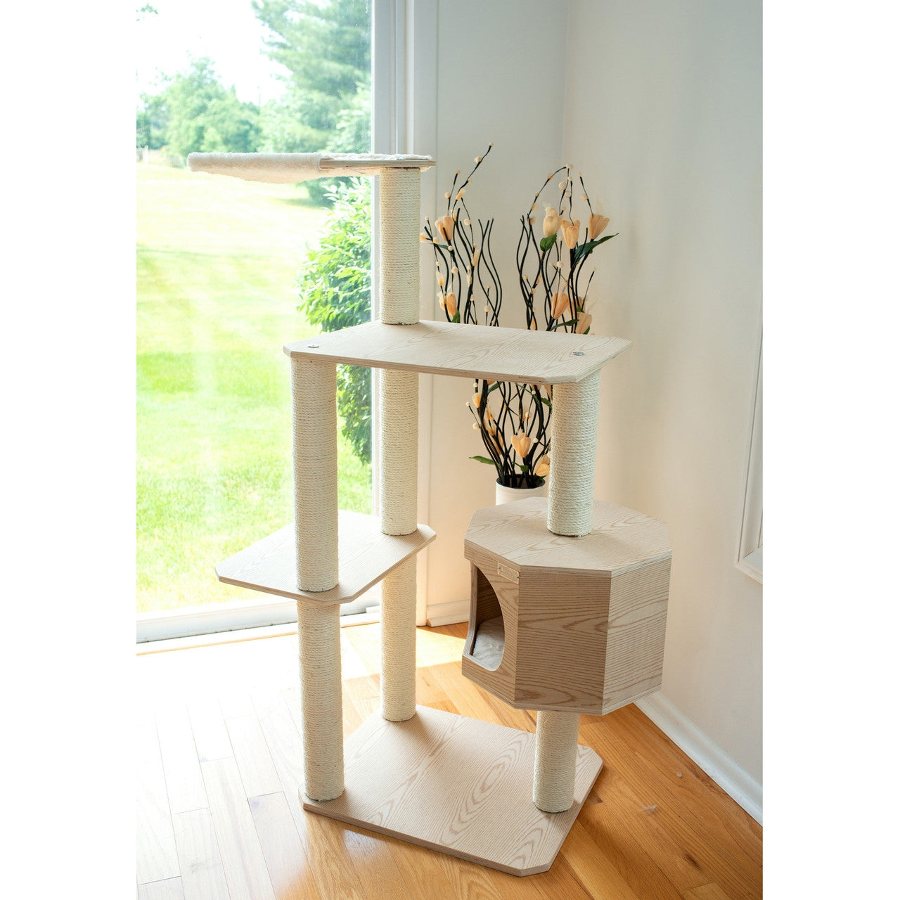 Armarkat Premium Real Wood Cat Tree Tower 54in