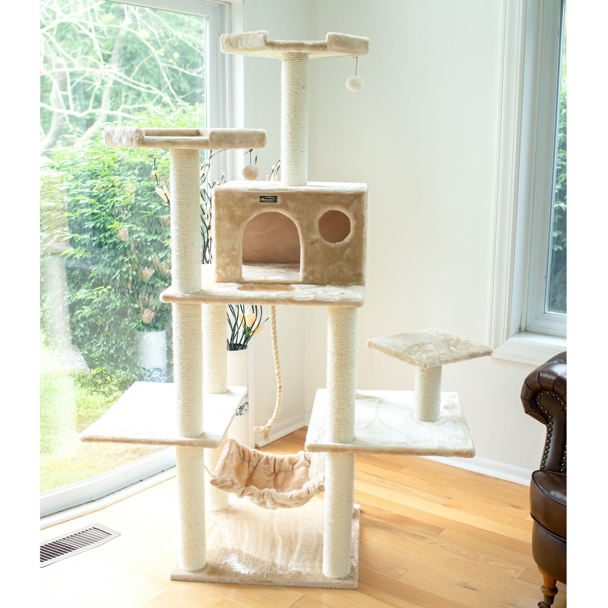 Armarkat Classic Real Wood Cat Tree 72in Beige