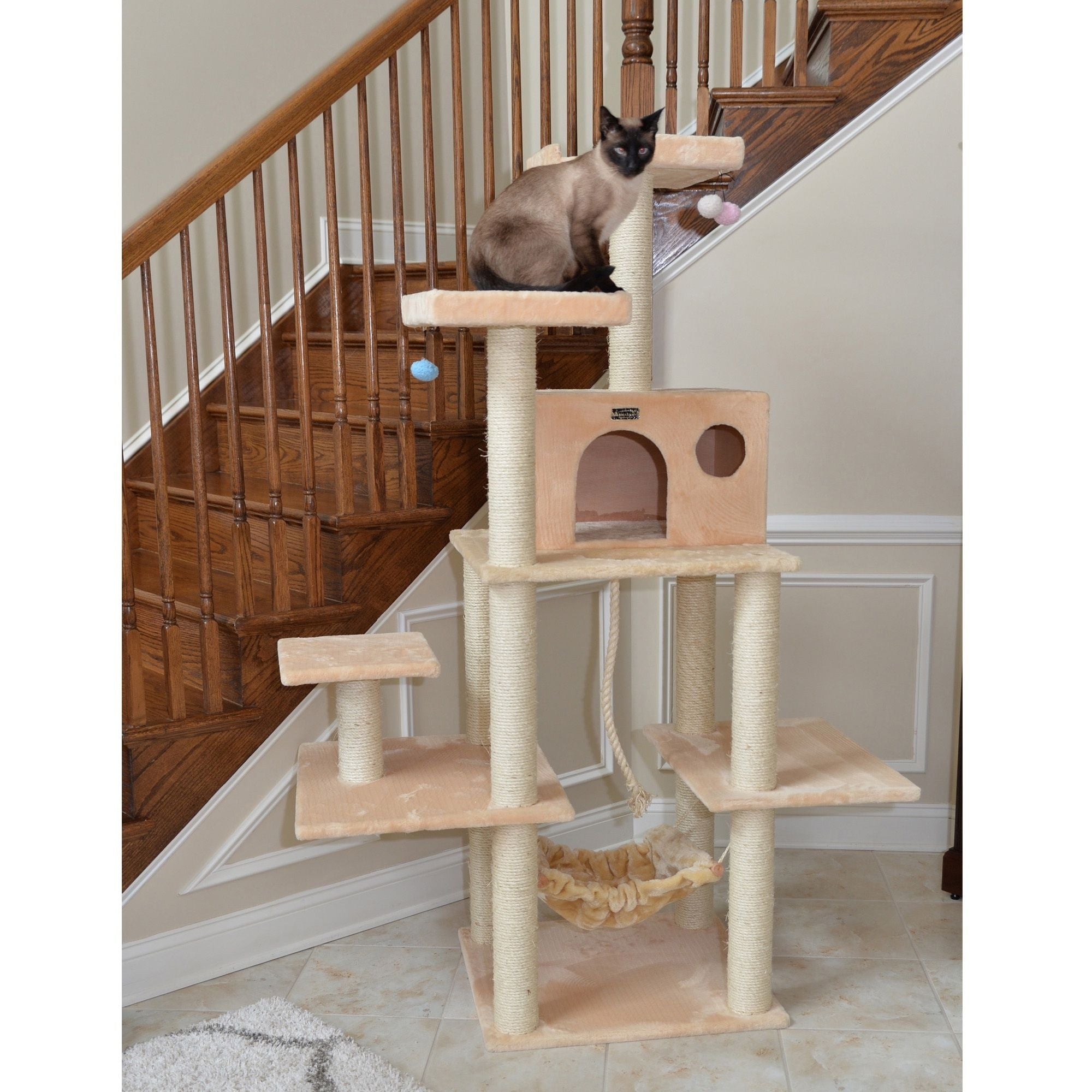 Armarkat Classic Real Wood Cat Tree 72in Beige