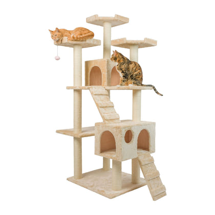 Armarkat Classic Real Wood Cat Tree 74in Beige