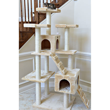 Armarkat Classic Real Wood Cat Tree 74in Beige