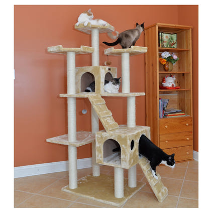 Armarkat Classic Real Wood Cat Tree 74in Beige