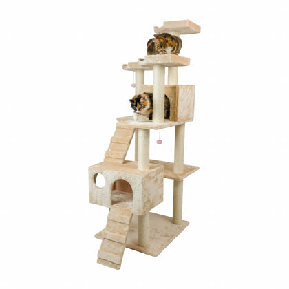 Armarkat Classic Real Wood Cat Tree 74in Beige