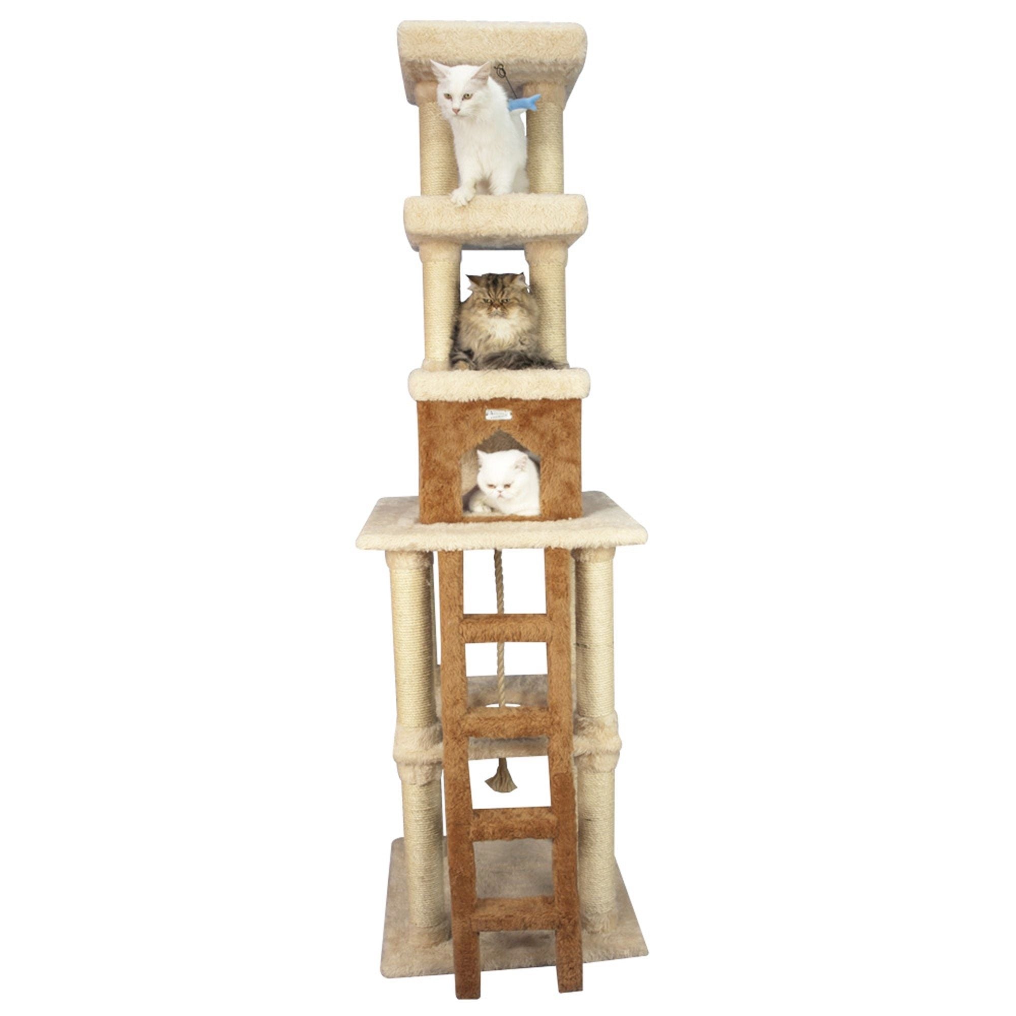 Armarkat Premium Real Wood Cat Tree 84in Beige