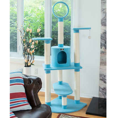 Armarkat Classic Real Wood Cat Tree 66in Blue