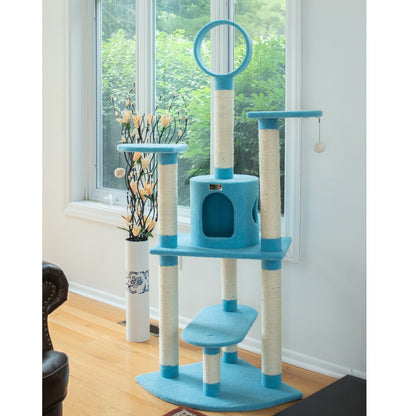 Armarkat Classic Real Wood Cat Tree 66in Blue