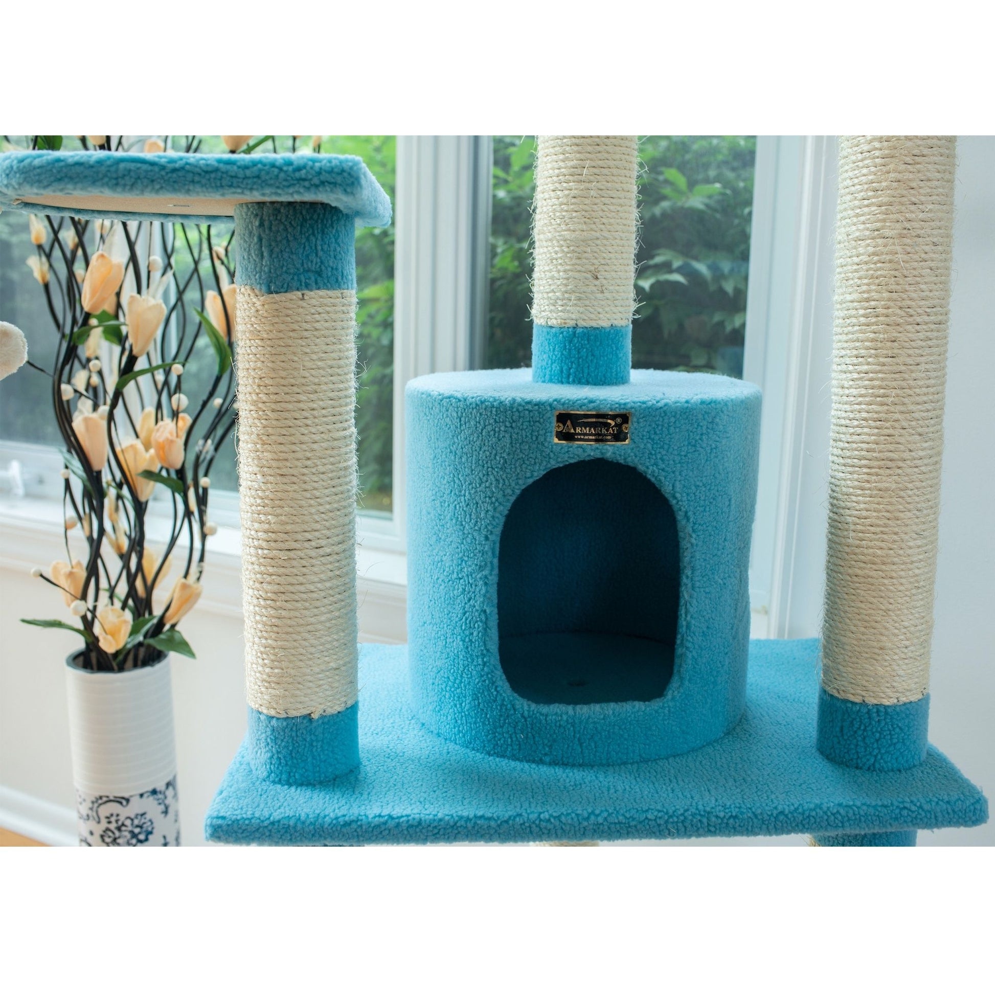 Armarkat Classic Real Wood Cat Tree 66in Blue