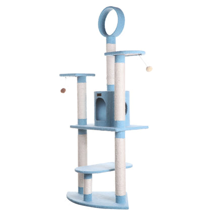 Armarkat Classic Real Wood Cat Tree 66in Blue