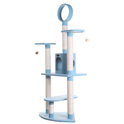 Armarkat Classic Real Wood Cat Tree 66in Blue